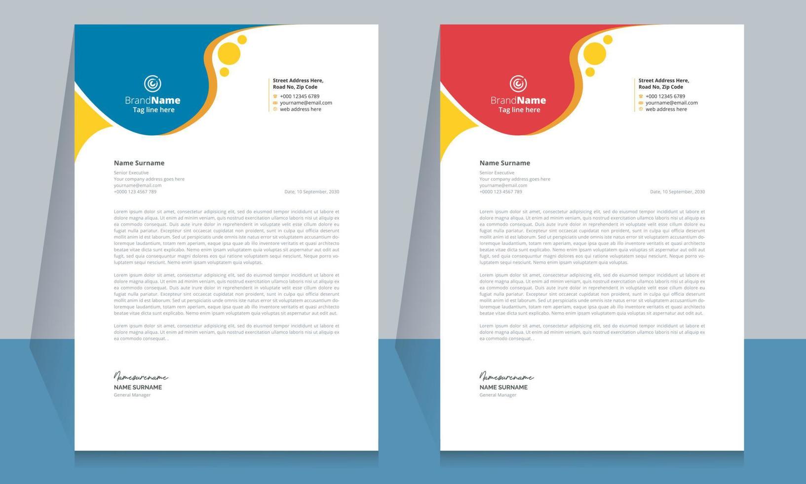Creative corporate letterhead template design vector