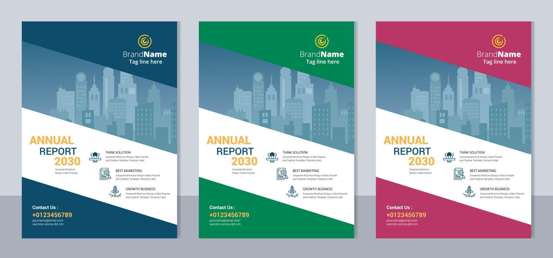 Brochure template layout design. Corporate business annual report, catalog, magazine, flyer template design. vector