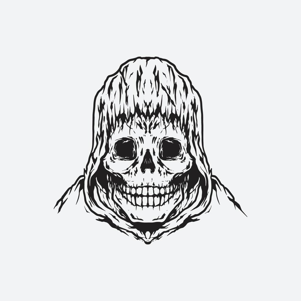 Reaper skull drawing vector