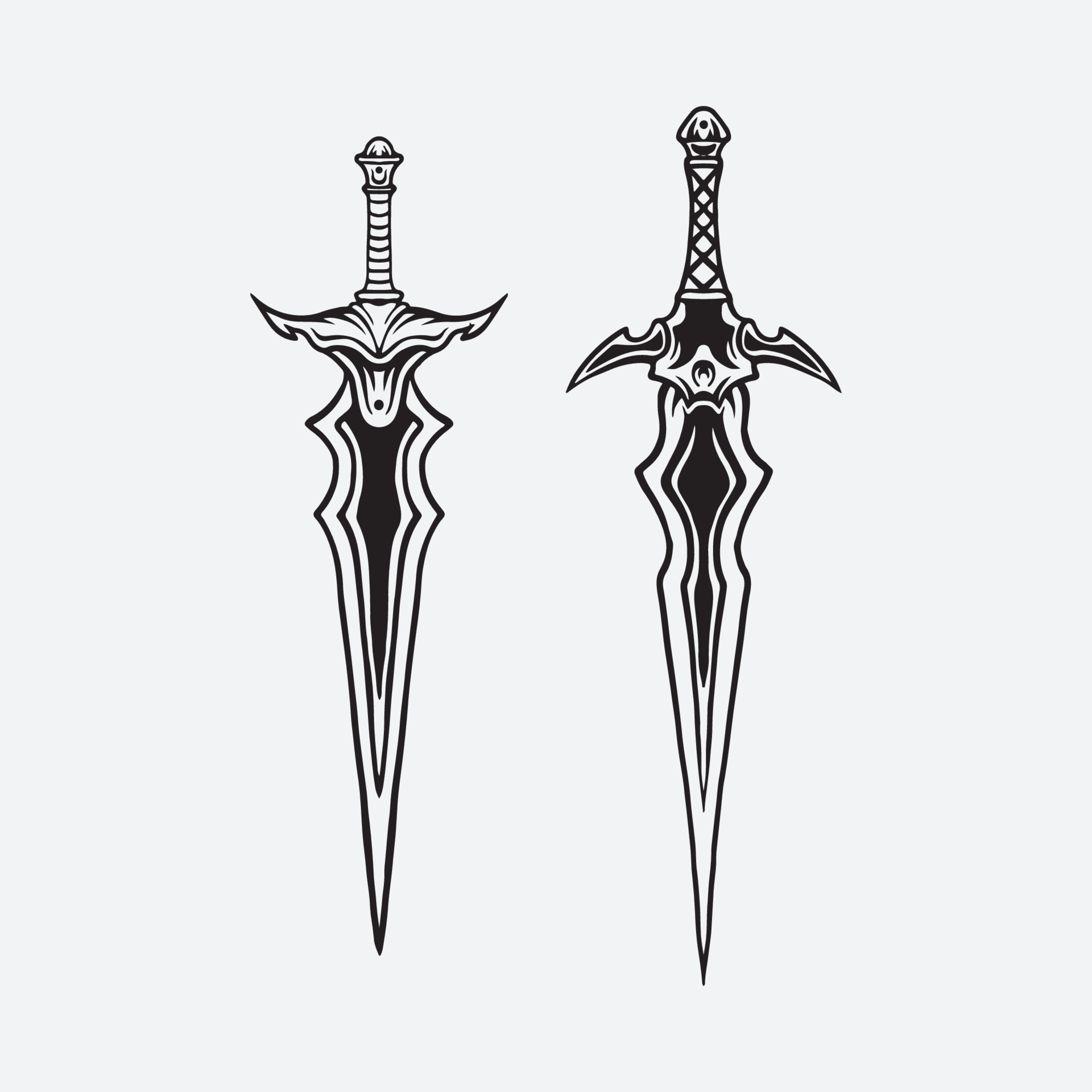 Set sword drawing 3477044 Vector Art at Vecteezy