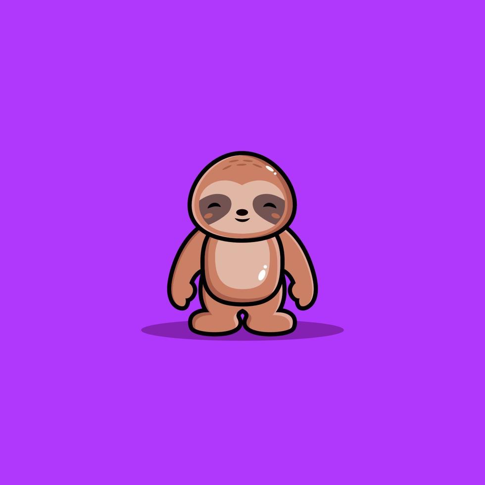 Cute sloth cartoon illustration vector