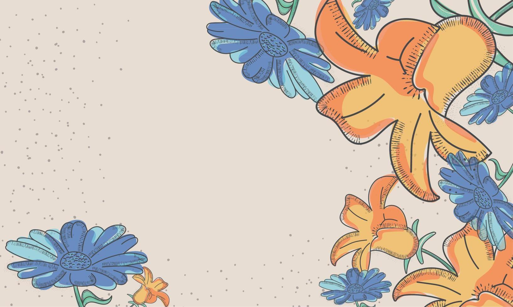 Fondo de dibujo de banner floral vector