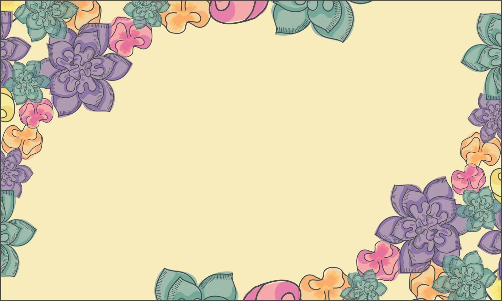 Watercolor flowers background Floral banner vector