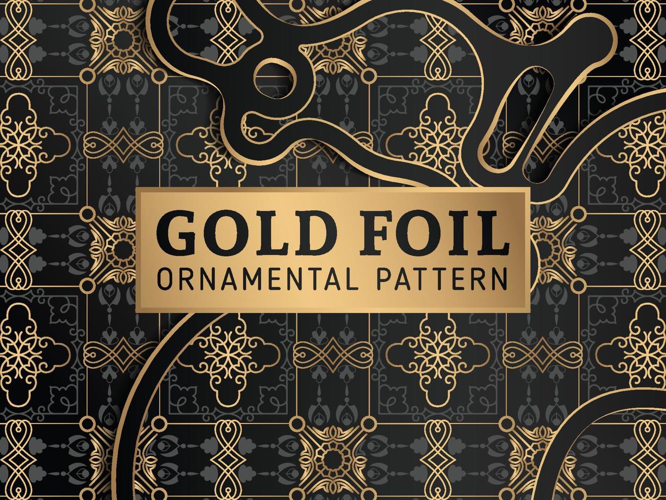 Luxury Gold Foil Pattern Ornamental Background vector