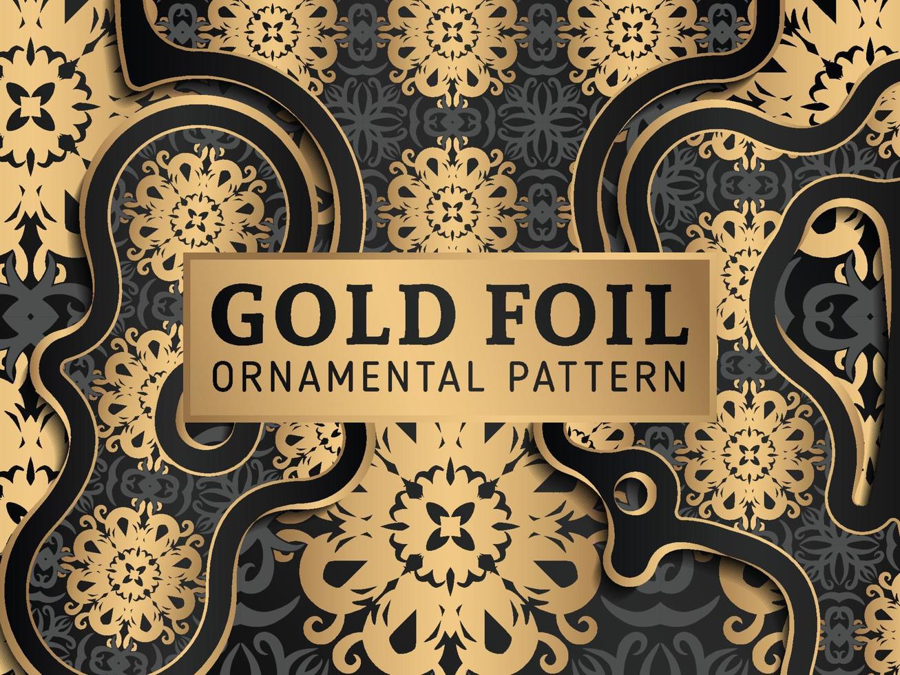 Luxury Gold Foil Pattern Ornamental Background vector