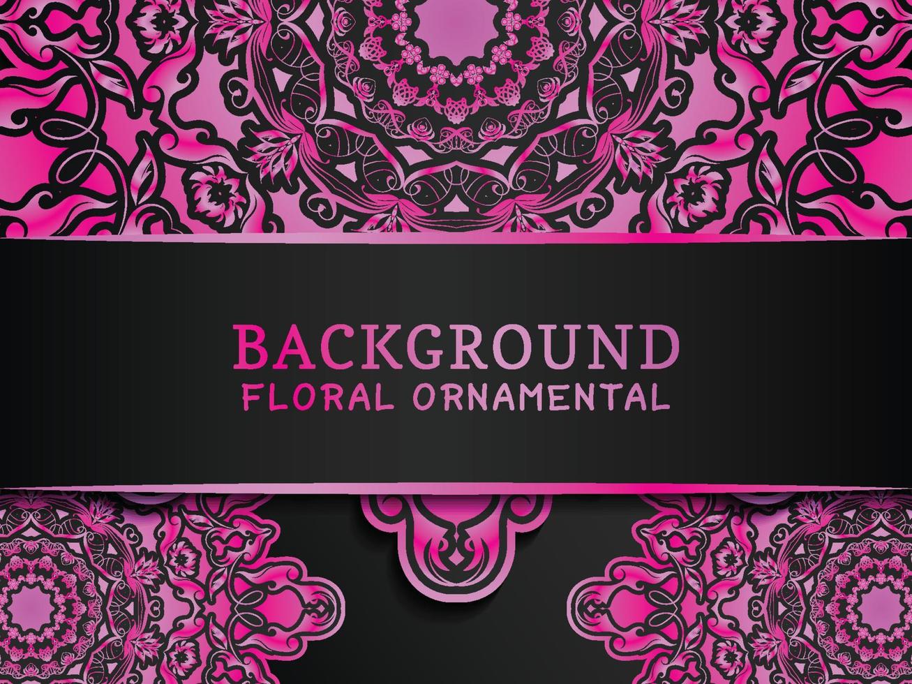 Pink Color Gradient Mandalas Decorative Background vector