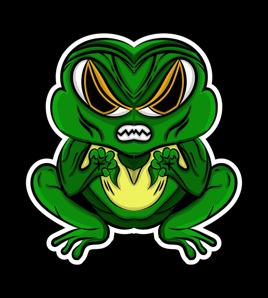 frog sitting with gripping hands vector