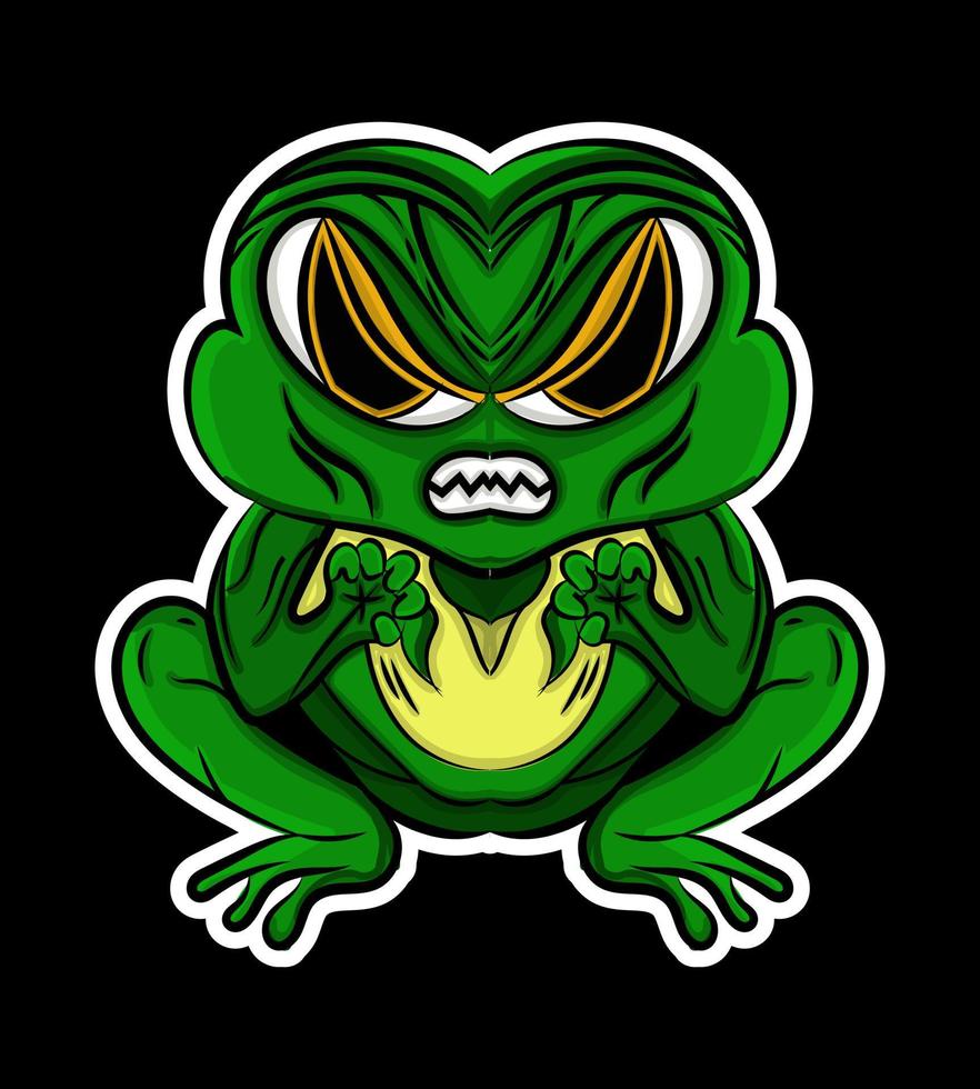 frog sitting with gripping hands vector