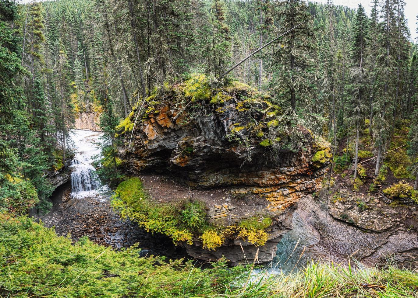 Johnston Canyon in Bow valley with stream flowing at Banff national park photo