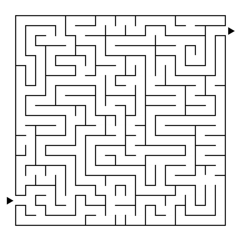 Abstract complex square isolated labyrinth. vector