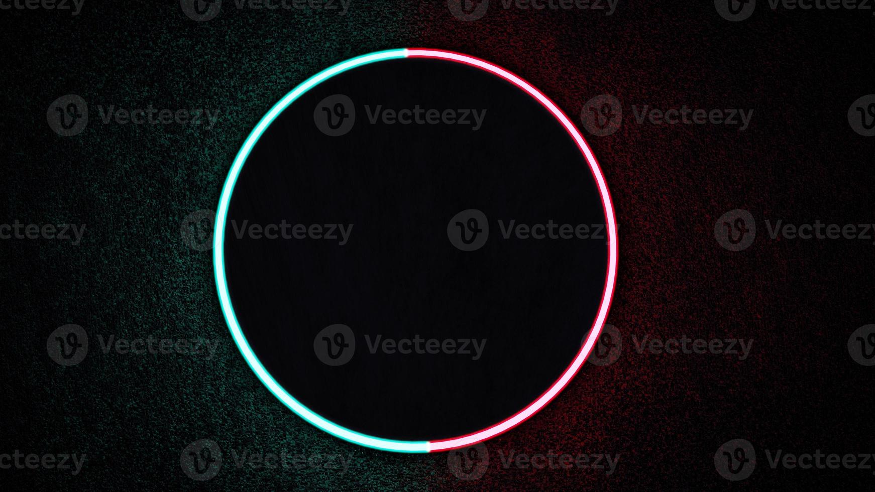 3D rendering neon glow circle photo