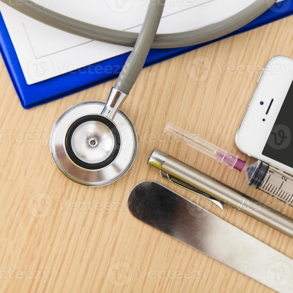 Medical Equipment on the table photo