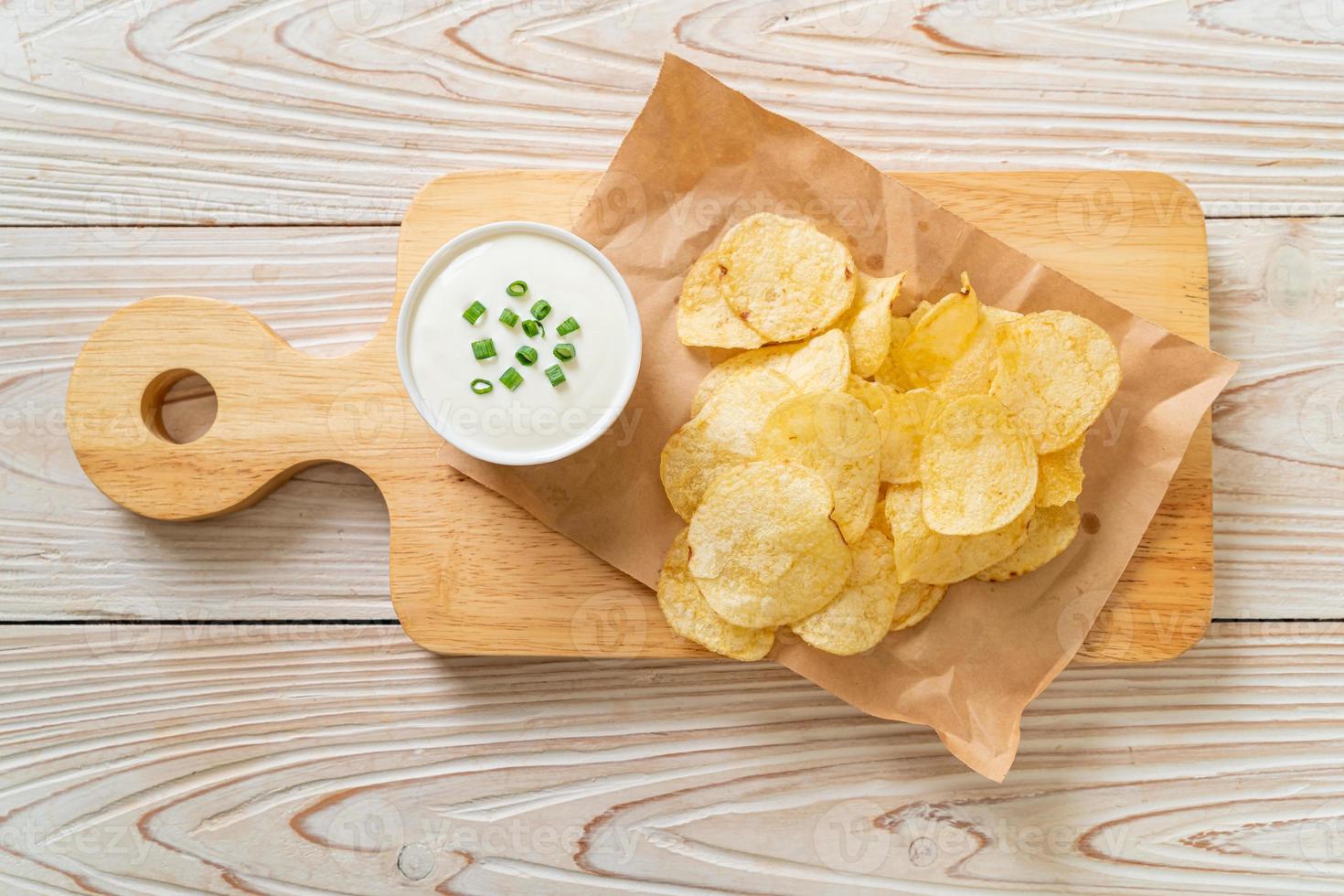 potato chips with sour cream photo