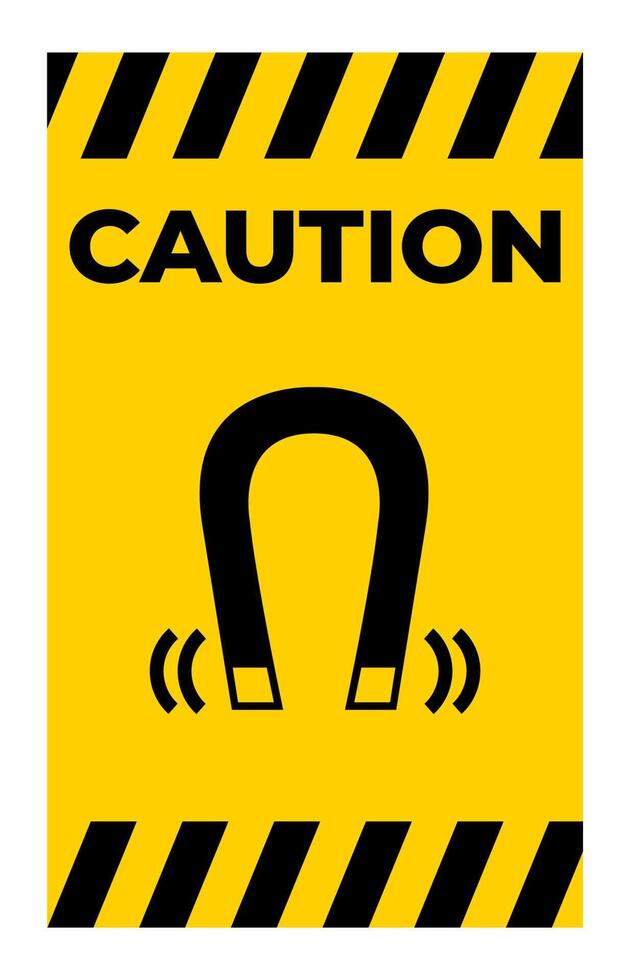 Beware Magnetic Field Symbol Sign Isolate vector