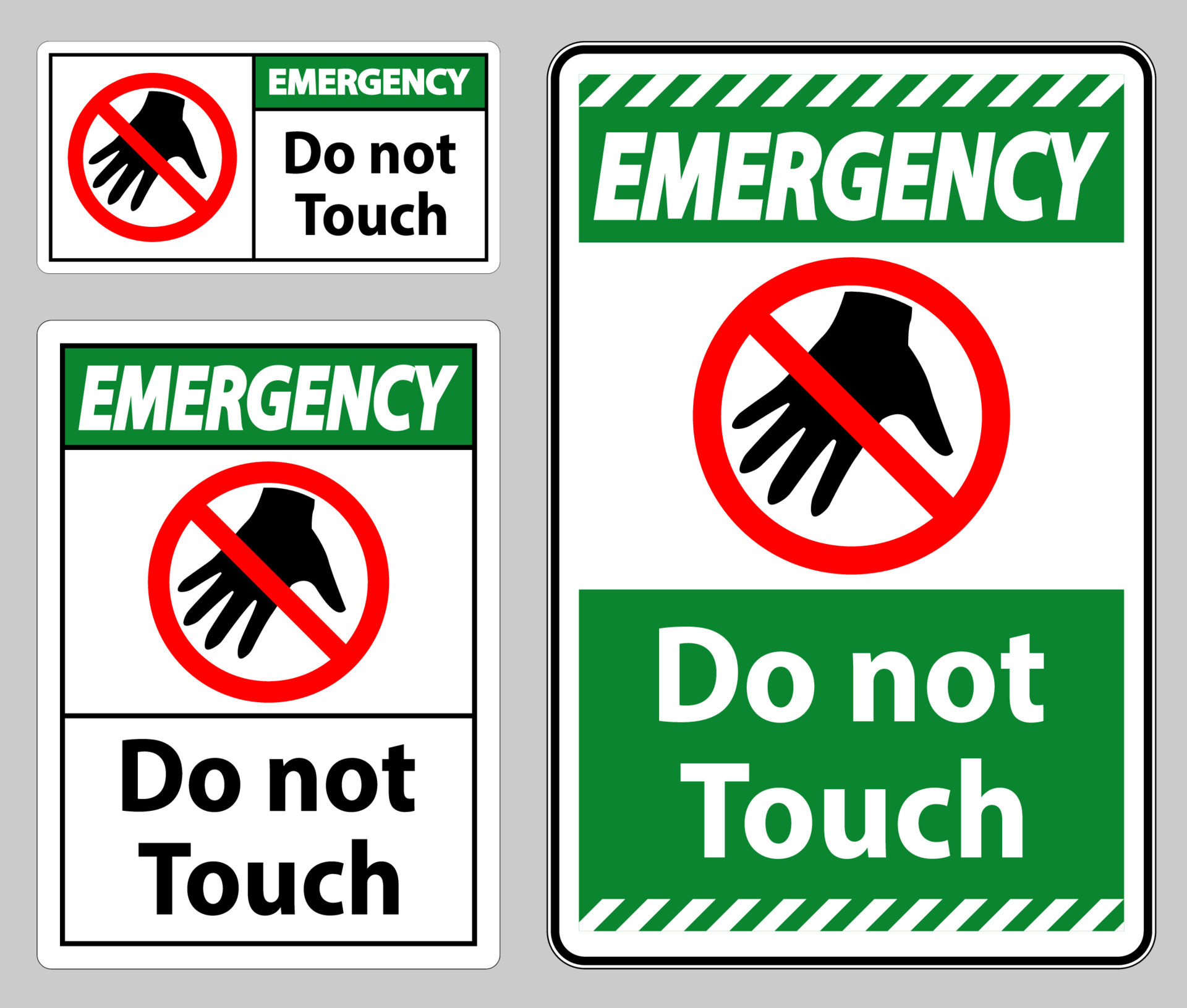 Emergency sign do not touch and please do not touch 3477818 Vector Art