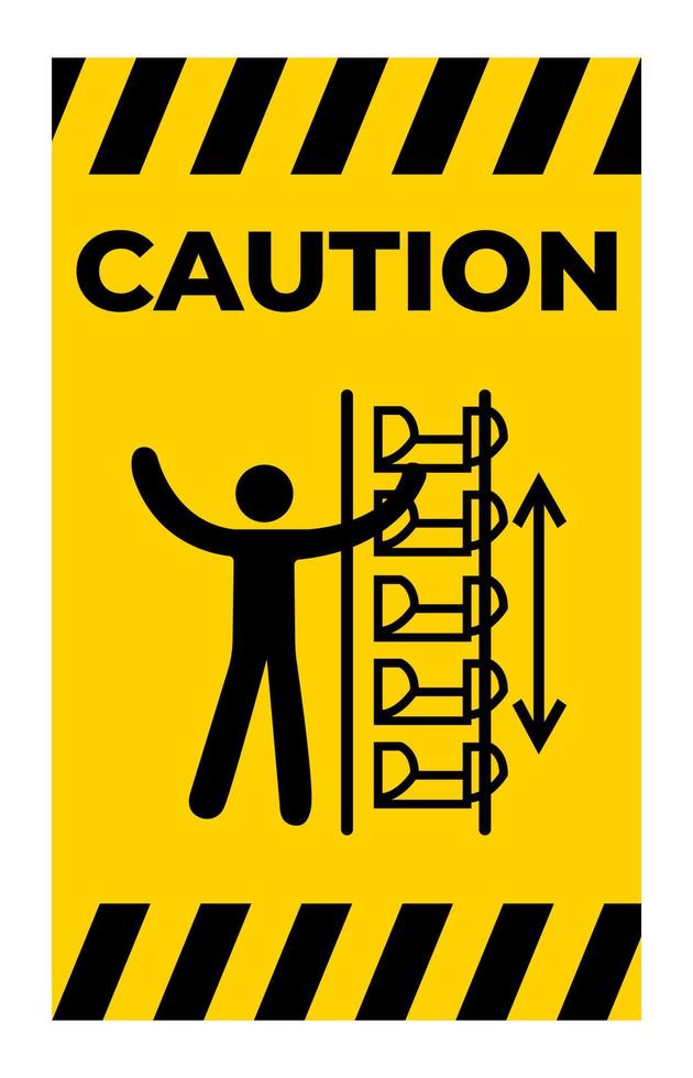 Warning Exposed Buckets and Moving Parts Symbol Sign Isolate on White Background,Vector Illustration vector