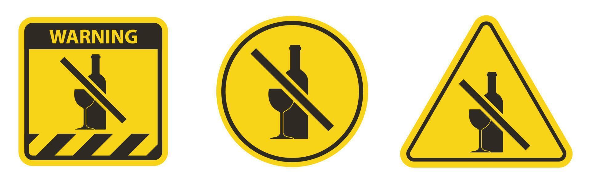 sin señales de beber, sin alcohol, actividad prohibida vector