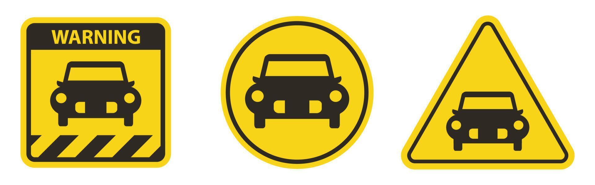 Car prohibition sign on white background vector