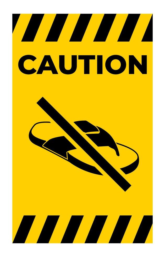 Caution No Open Toed Shoes Sign on white background vector