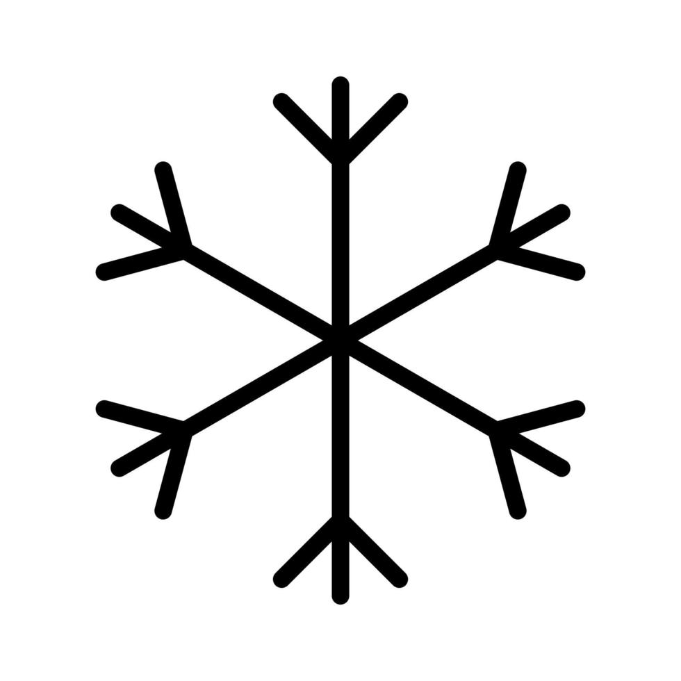 Simple snowflake of black lines. Festive decoration for New Year and Christmas vector