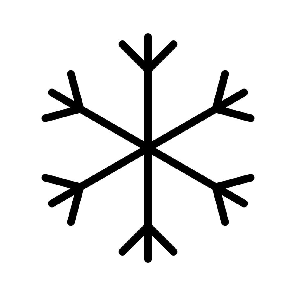 Simple snowflake of black lines. Festive decoration for New Year and Christmas vector