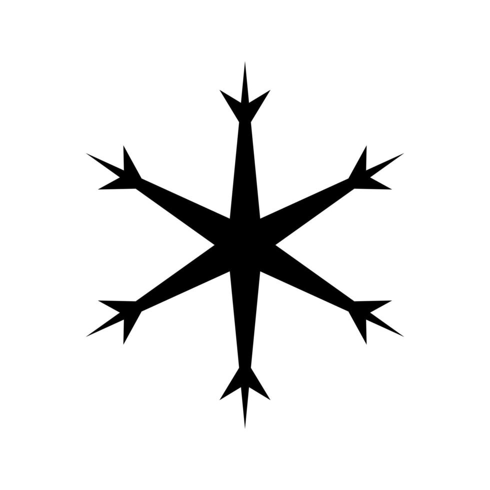Simple snowflake of black lines. Festive decoration for New Year and Christmas vector