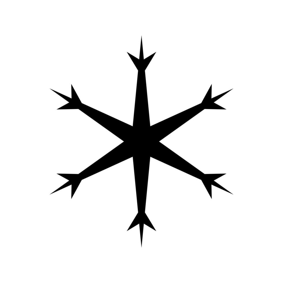 Simple snowflake of black lines. Festive decoration for New Year and Christmas vector