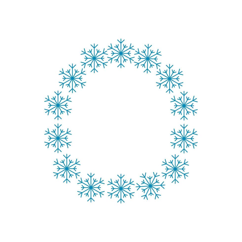 Letter O from snowflakes. Festive font for New Year and Christmas vector