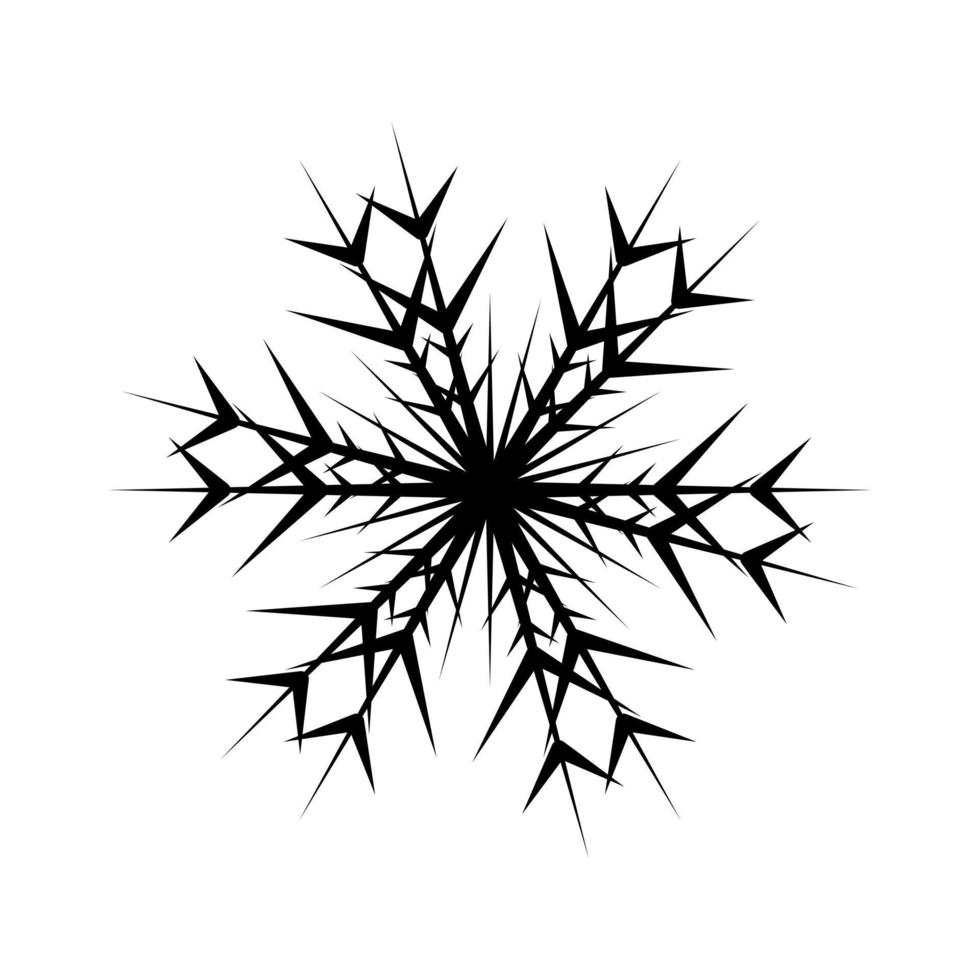 Snowflake of black line. Festive decoration for New Year, Christmas vector