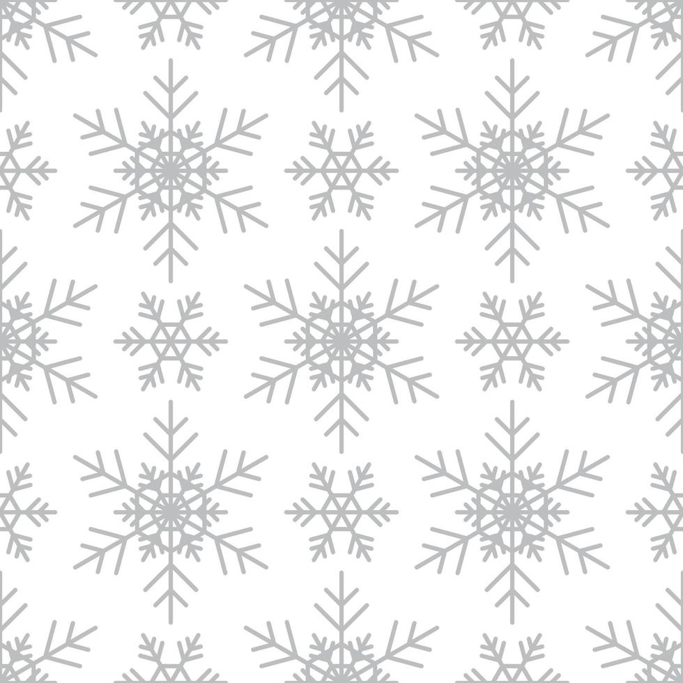 Seamless pattern with silver snowflakes on white background vector