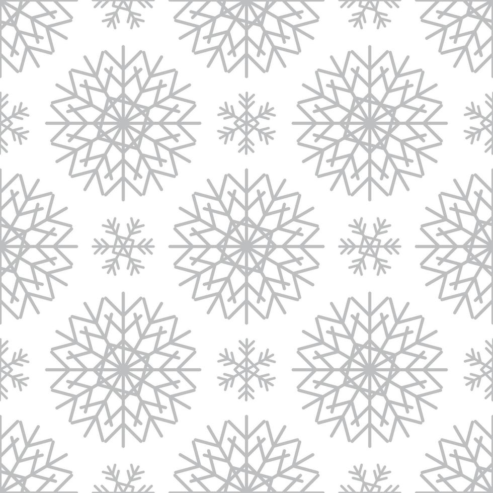 Seamless pattern with silver snowflakes on white background vector