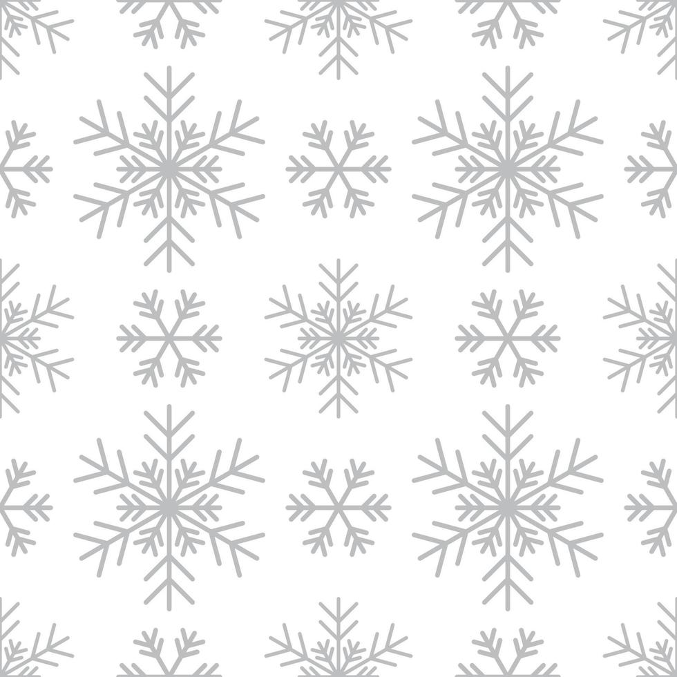 Seamless pattern with silver snowflakes on white background vector
