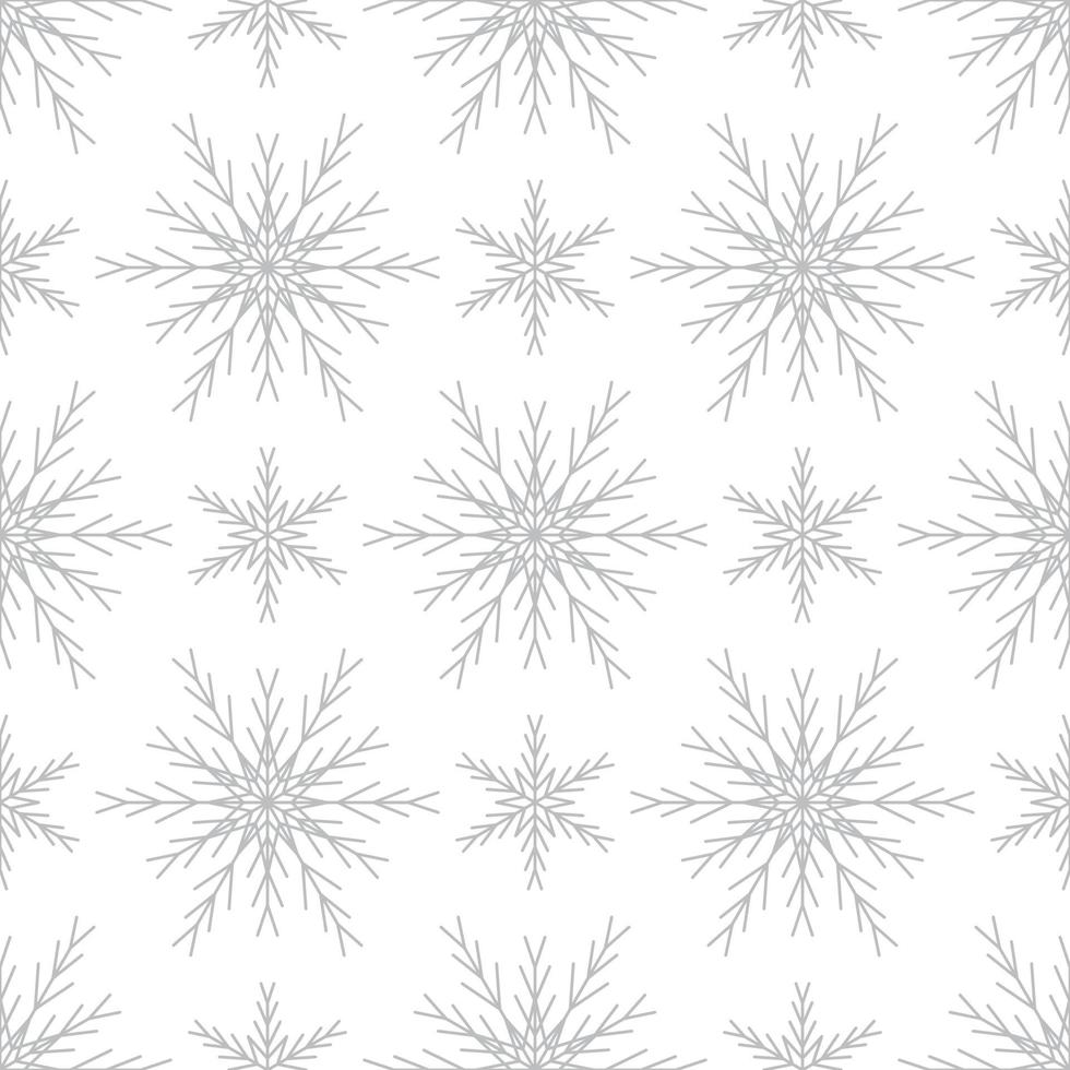 Seamless pattern of silver snowflakes vector