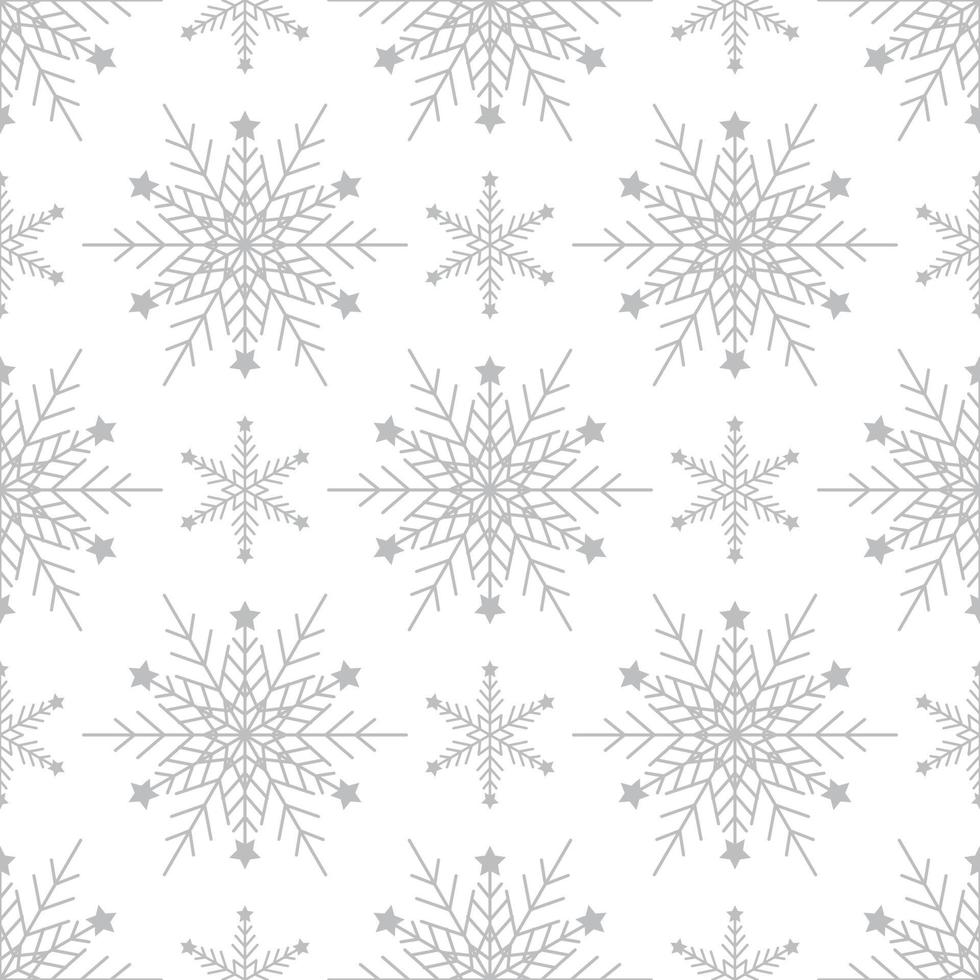 Seamless pattern of silver snowflakes vector