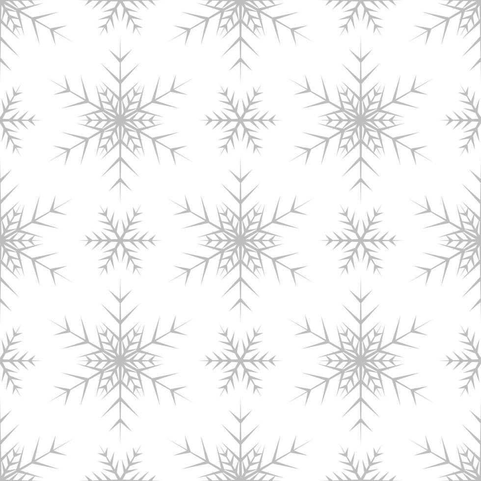 Seamless pattern of silver snowflakes vector