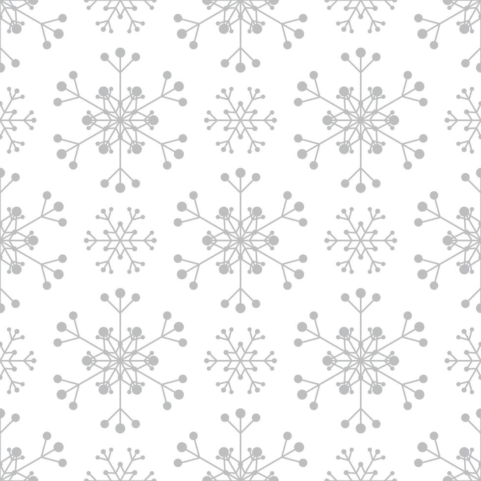 Seamless pattern of silver snowflakes vector