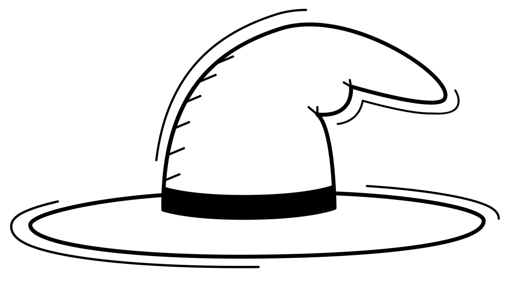 witch hat in linear style icon for halloween vector