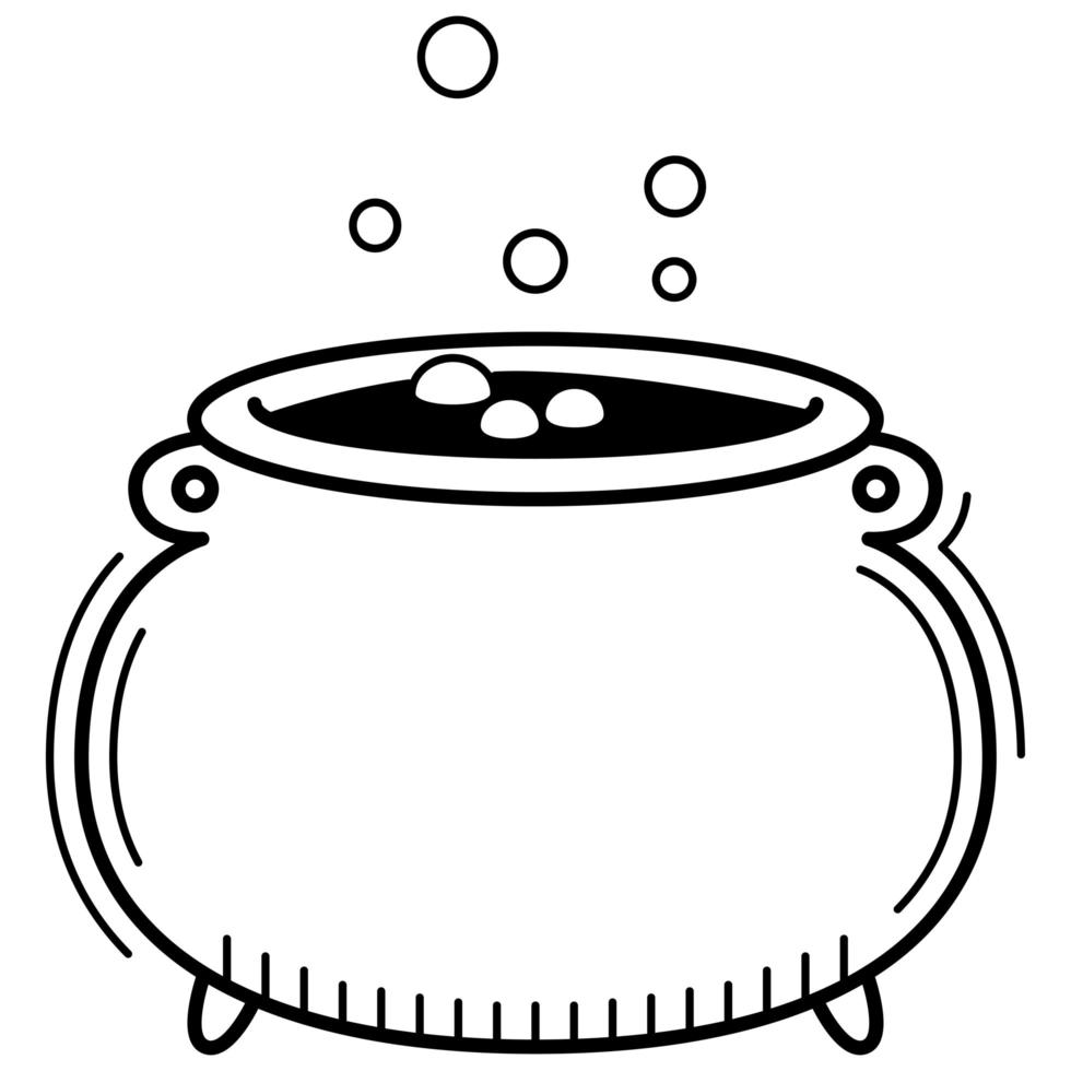 witch cauldron in linear style icon for halloween 3478375 Vector Art at ...