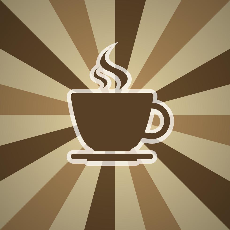 Cup of coffee on background with three shades of brown vector