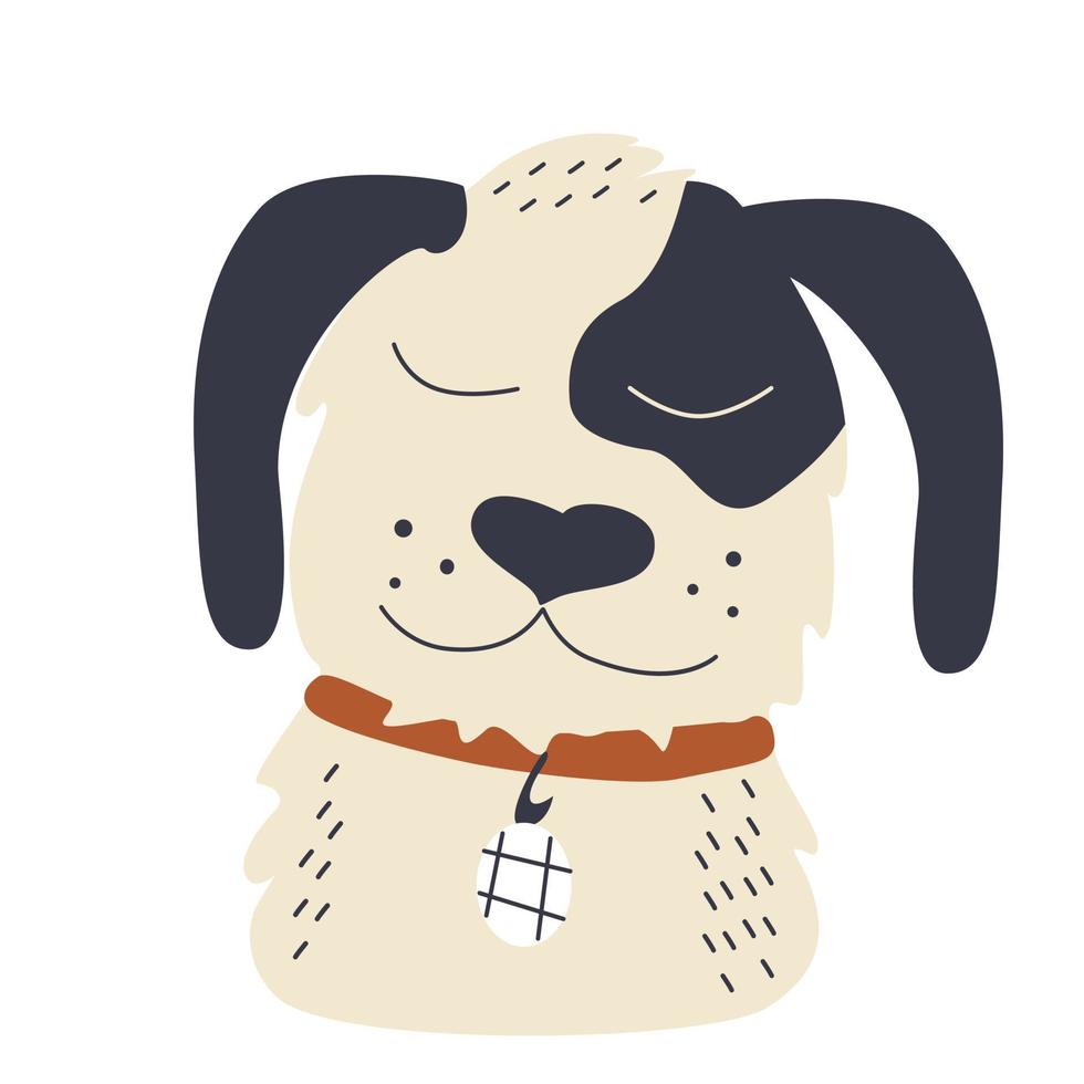 The head of a cute dog with dark ears vector