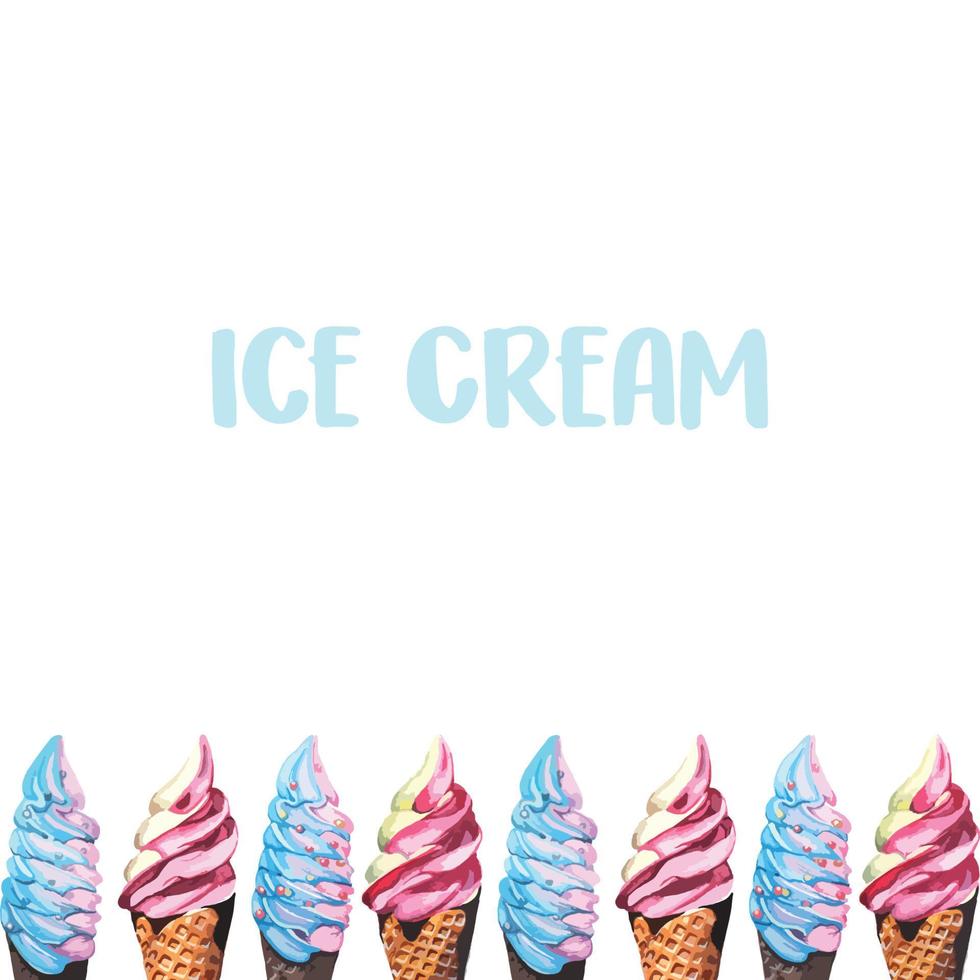 Border, Frame, Pattern of Soft serve Ice cream vector