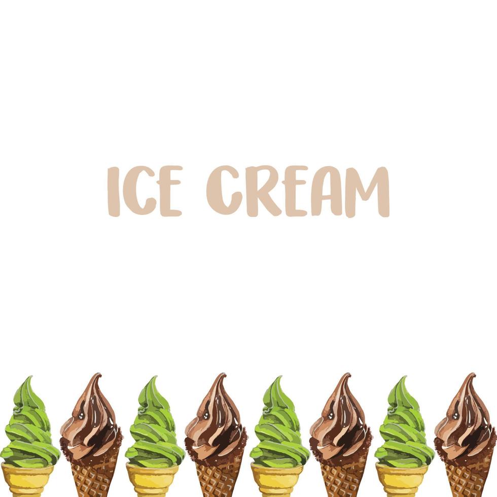 Border, Frame, Pattern of Soft serve Ice cream vector