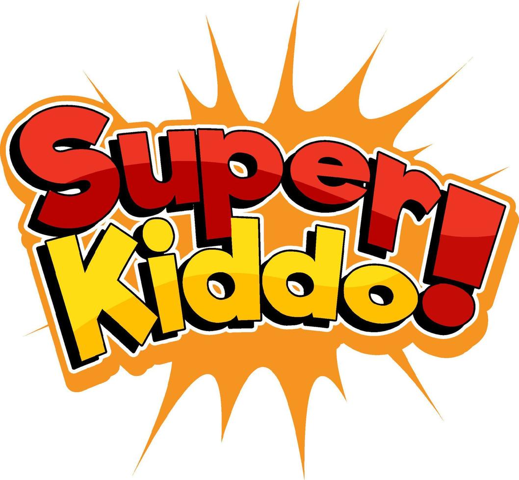 diseño de texto del logo de super kiddo vector