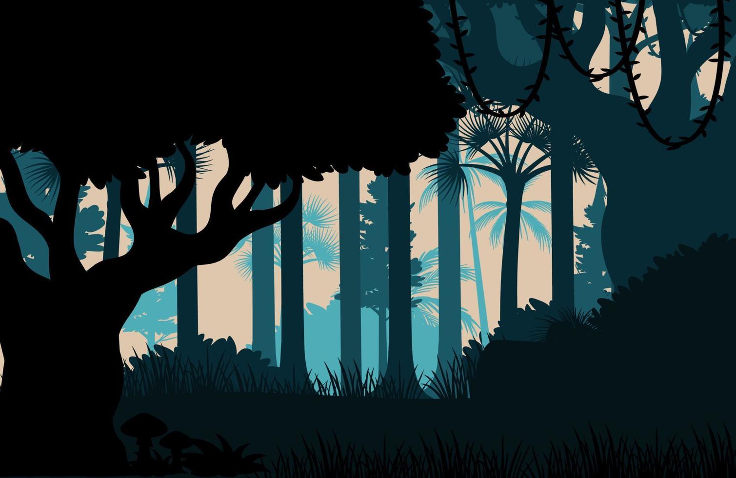 silueta bosque paisaje antecedentes vector