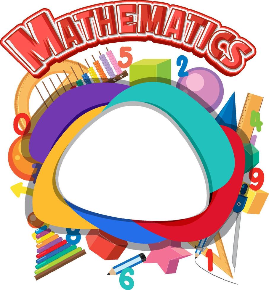 Plantilla matemática en blanco con herramientas y elementos matemáticos vector