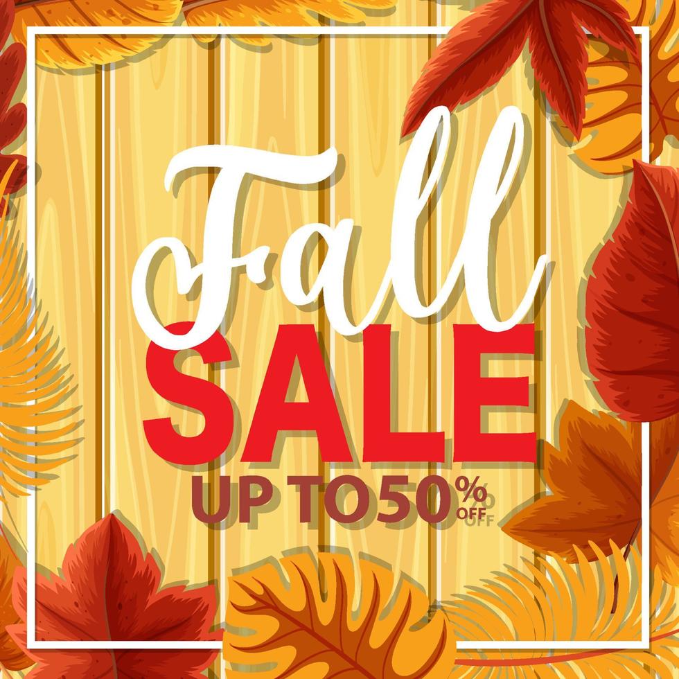 Fall sale banner template vector