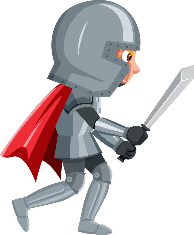 Knight cartoon character on white background vector