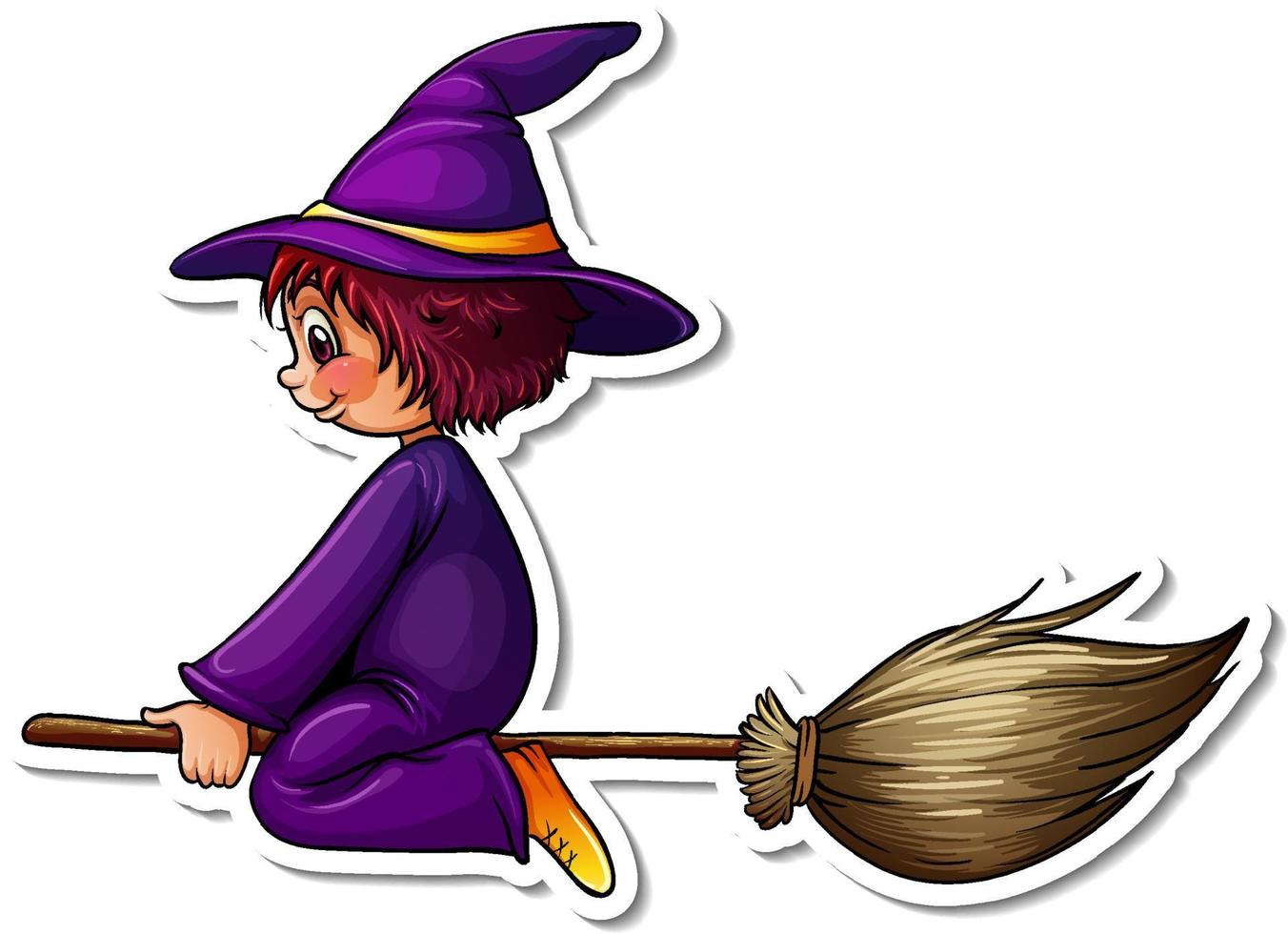 A witch flying with broom cartoon character sticker 3478801 Vector Art at Vecteezy A witch flying with broom cartoon character sticker 3478801 Vector Art at Vecteezy