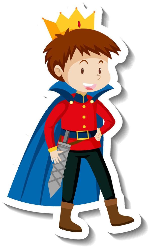 Prince cartoon character sticker vector