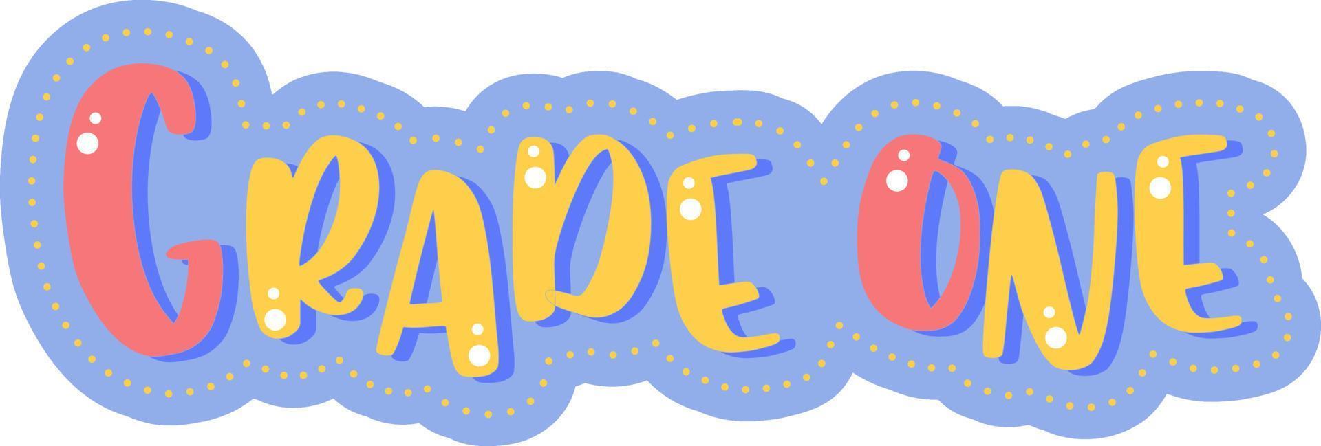 Grade one text letter vector